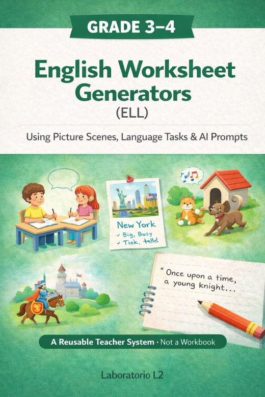 Cover: English Worksheet Generators (ELL), Grade 3–4