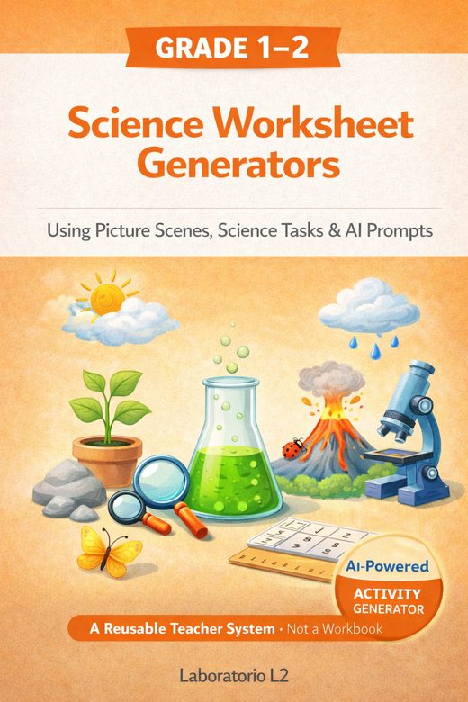 Cover: Science Worksheet Generators, Grade 1–2